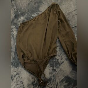 Abercrombie & Fitch One-Shoulder Black Body Suit Top